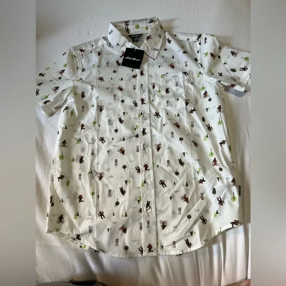 Eddie Bauer Boys Yeti Print Shirt NWT - Picture 2 of 6